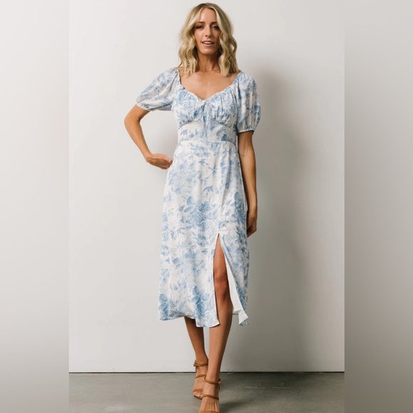 Baltic Born | Dresses | New Baltic Born Blue Floral Midi Dress | Poshmark